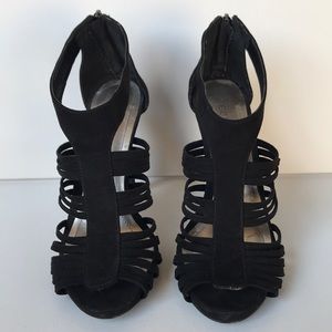Black gladiator style heel
